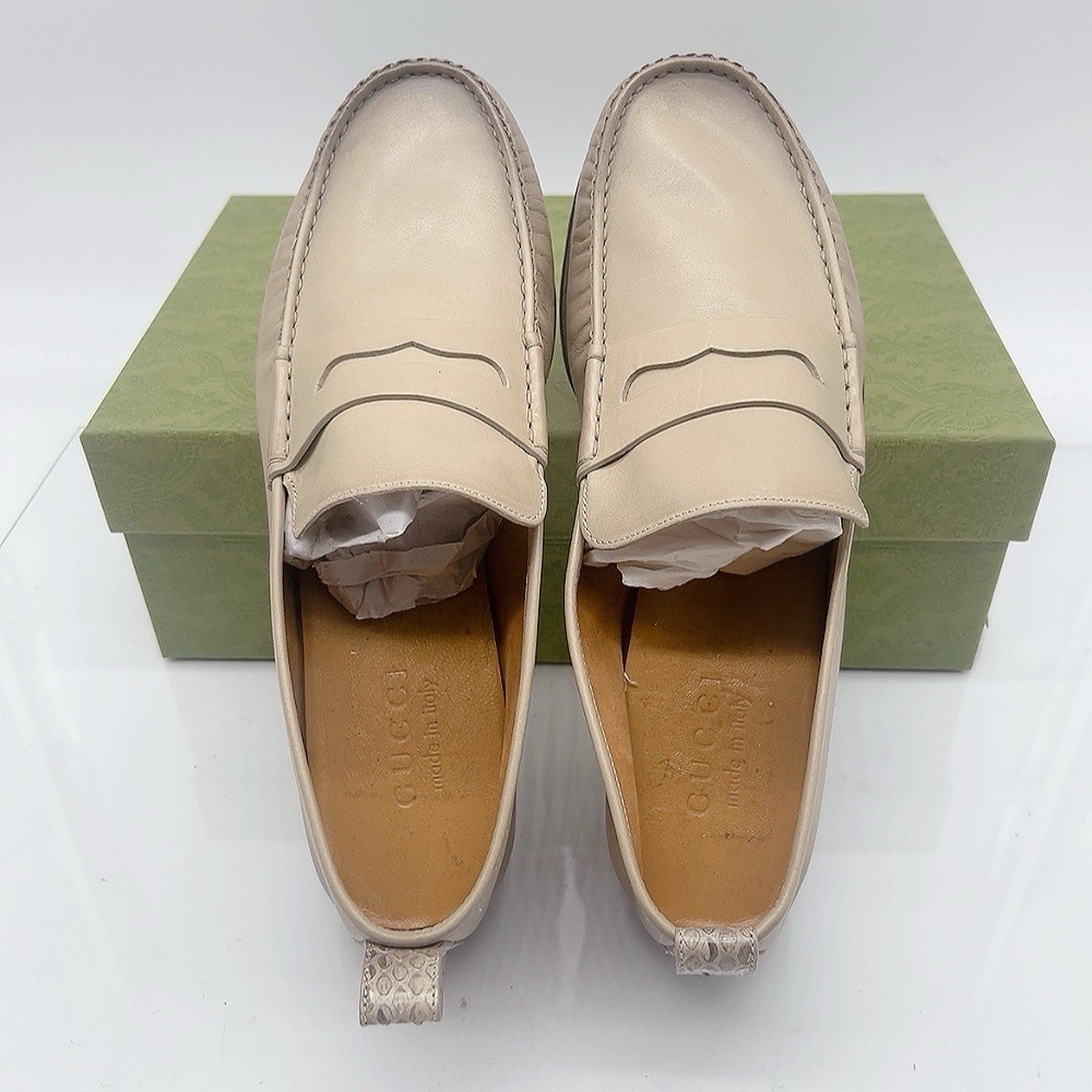 Gucci Women's Slip On Loafers Flats Tan Leather Size UK 6 US 9 - Picture 12 of 14